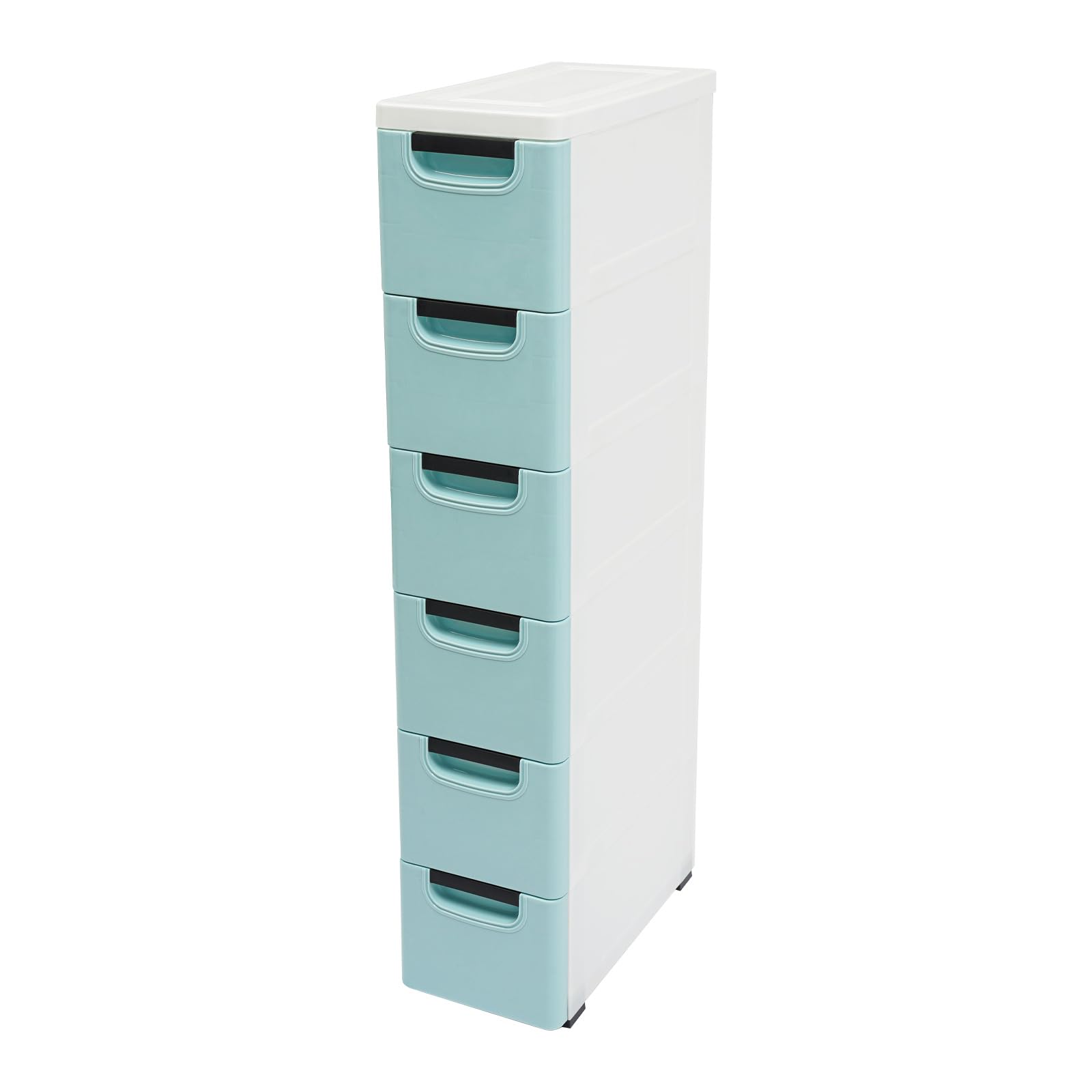 White 5 Drawer Rolling Slim Plastic Storage Cabinet