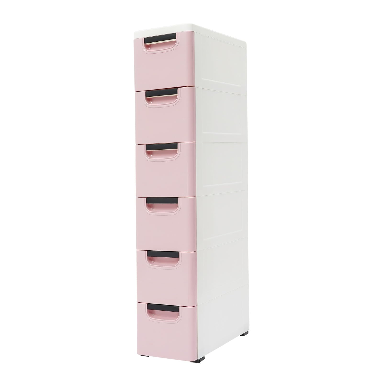 White 5 Drawer Rolling Slim Plastic Storage Cabinet