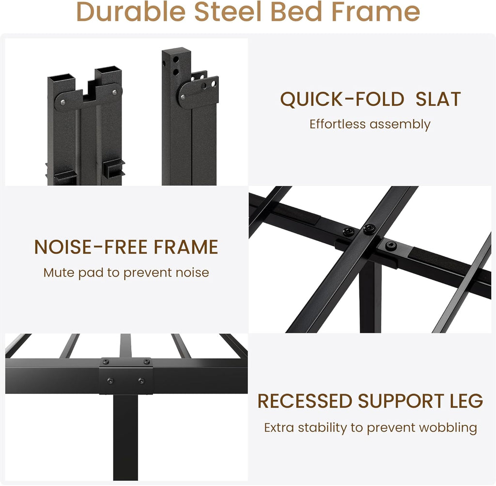 Black Victorian Curved Headboard King Metal Bed Frame