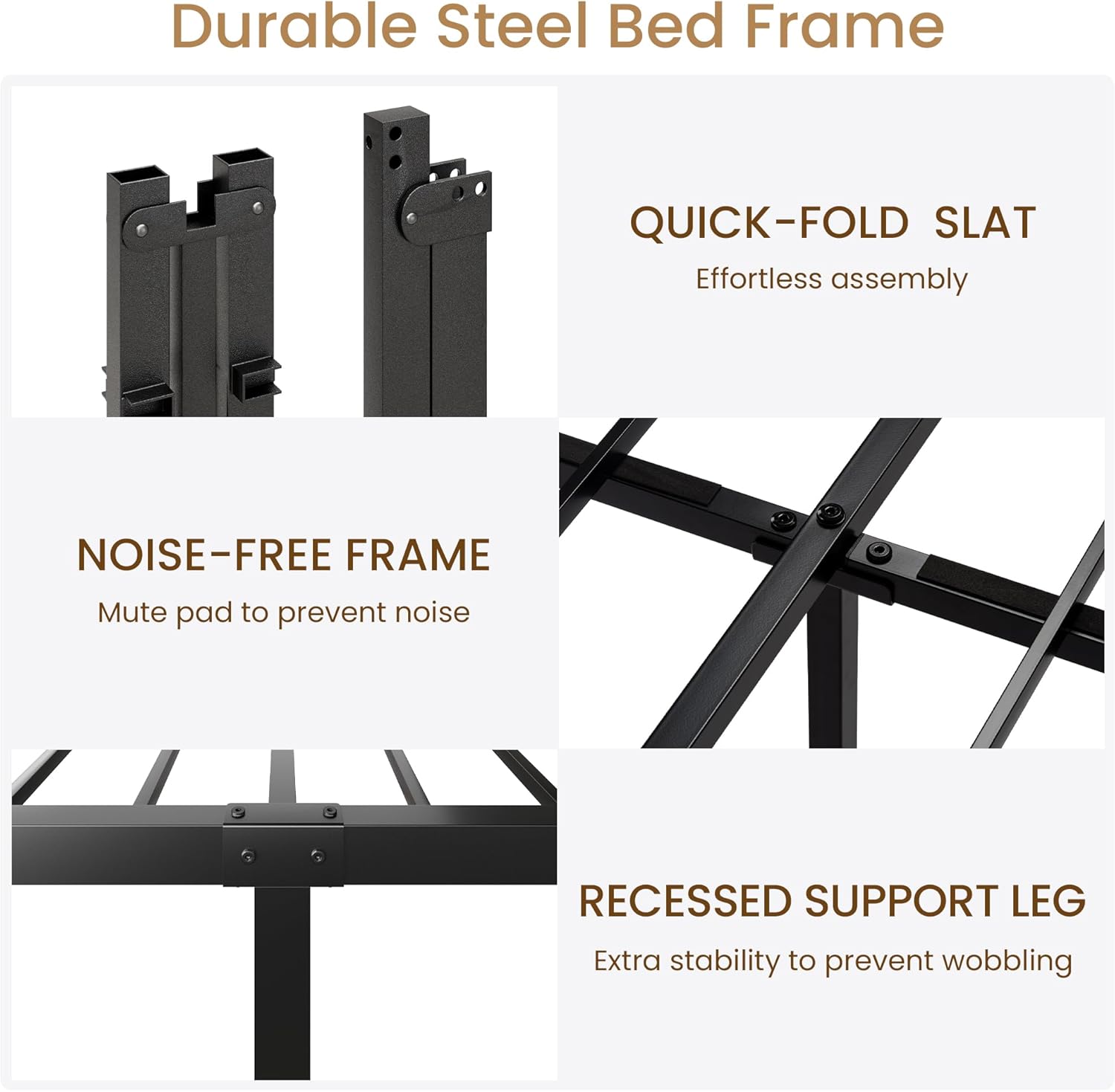Black Victorian Curved Headboard King Metal Bed Frame