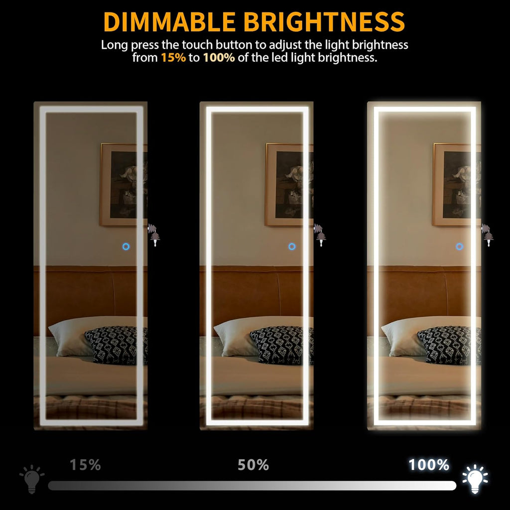 LED Lockable White Full Length Hanging Jewelry Armoire