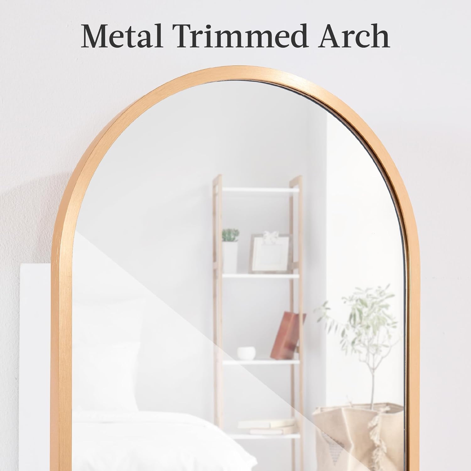 Gold Lockable Arch Full Length Jewelry Cabinet