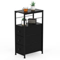 White Slim Narrow Fabric Storage Dresser Cabinet