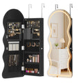 LED Lockable White Full Length Wall Jewelry Cabinet