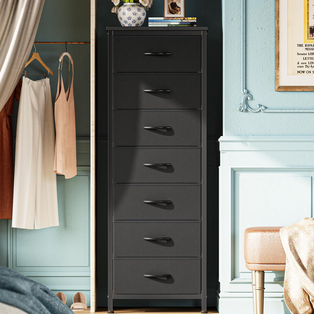 White 6 Drawer PU Leather Fabric Tall Storage Dresser