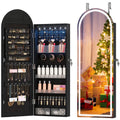 43 Inch White LED Lockable Arched Jewelry Cabinet