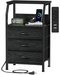 Rustic Brown 5 Drawer Dresser with Charging Station
