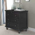Brown Wood Nightstand 3 Drawers with Pull Out Tray