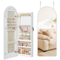 55 Inch White LED Lockable Arched Jewelry Cabinet