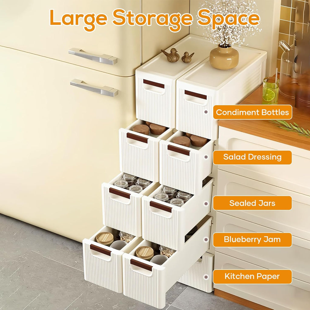 White Rolling 5 Drawer Slim Storage Organizer Cart