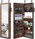 White Oak Lockable Full Length Jewelry Mirror Cabinet