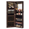 55 Inch Black LED Lockable Mounted Jewelry Cabinet