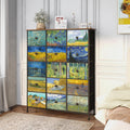 Rustic Brown Wood Top 8 Drawer Narrow Tall Dresser