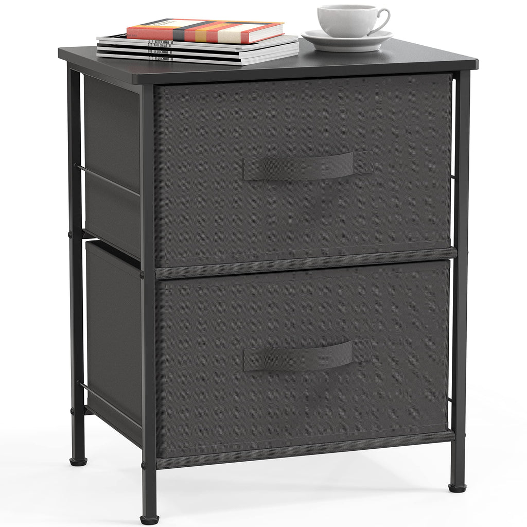 Brown Wood Top 3 Drawer Nightstand Dresser