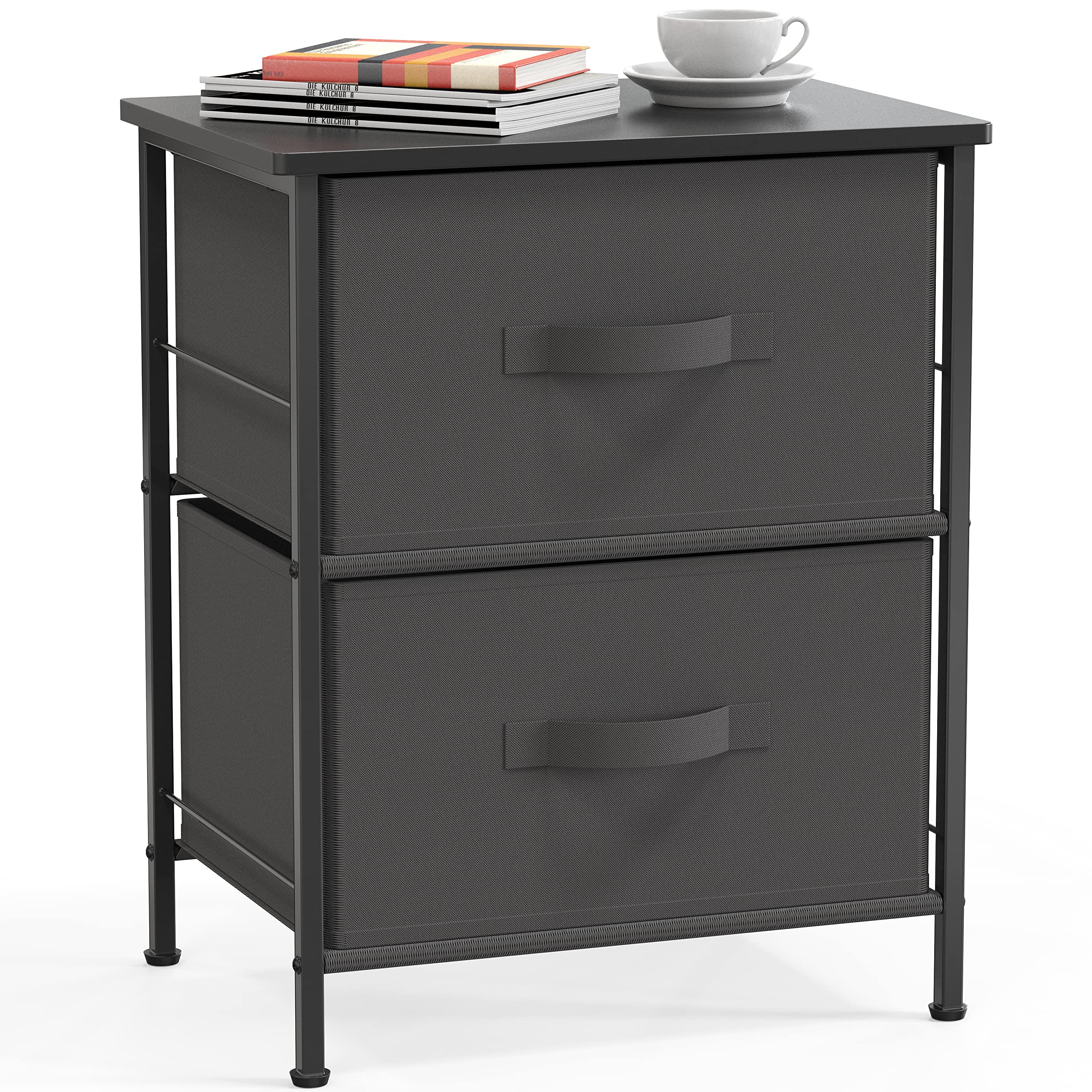 Brown Wood Top 3 Drawer Nightstand Dresser