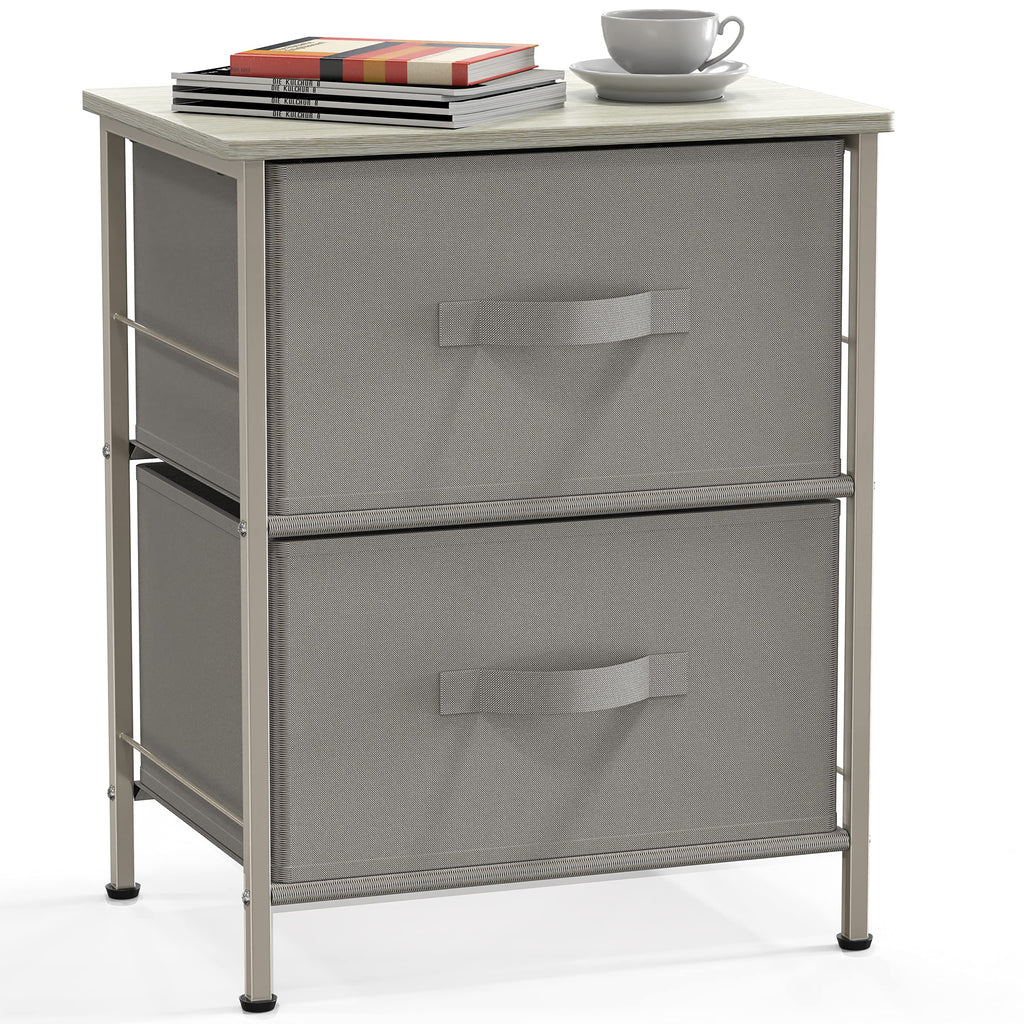 Brown Wood Top 3 Drawer Nightstand Dresser