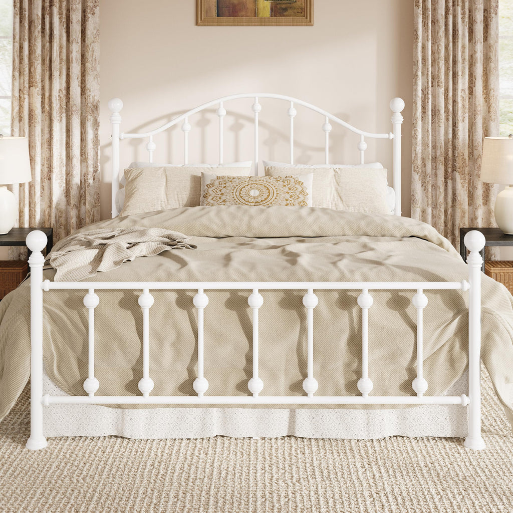 Black Victorian Curved Headboard King Metal Bed Frame