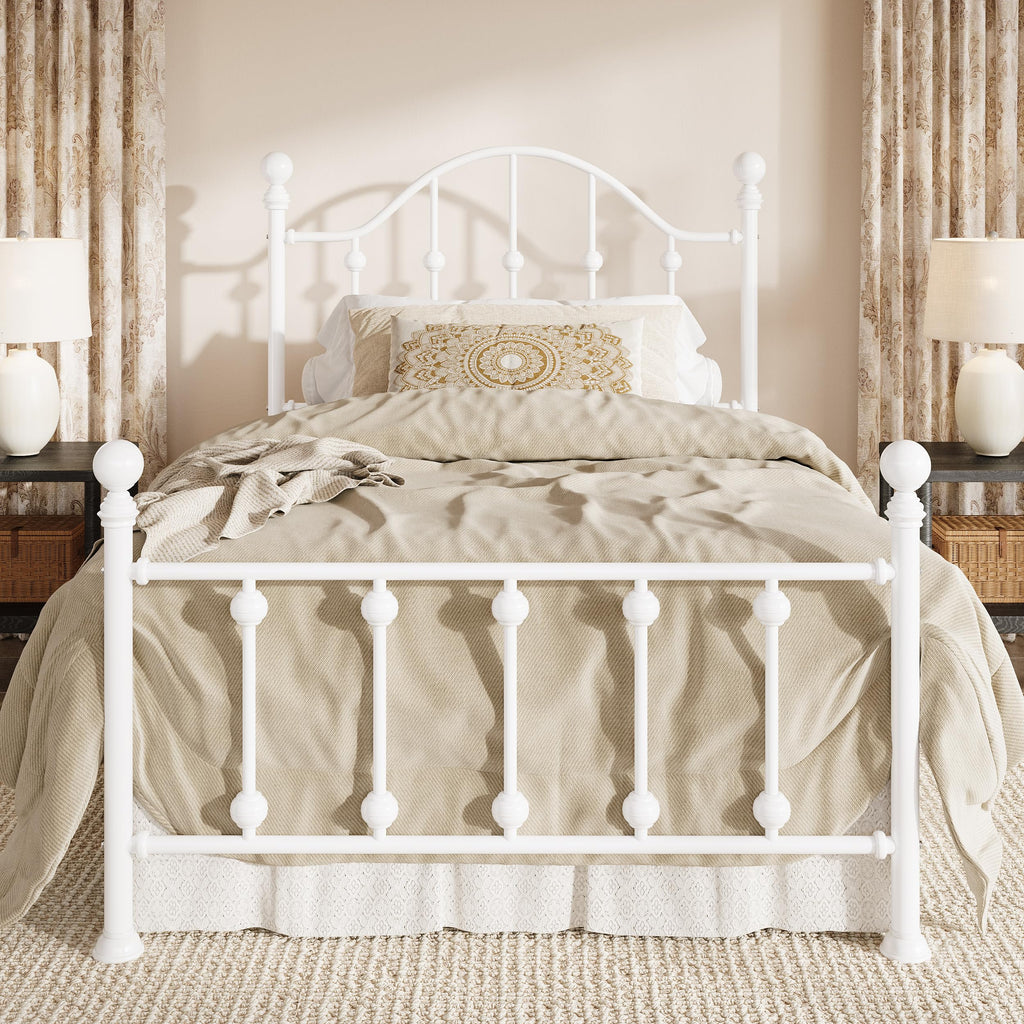 Black Victorian Curved Headboard King Metal Bed Frame
